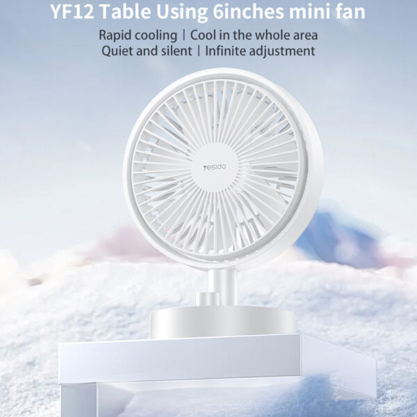 Yesido Fan YF12 with Type C cable white