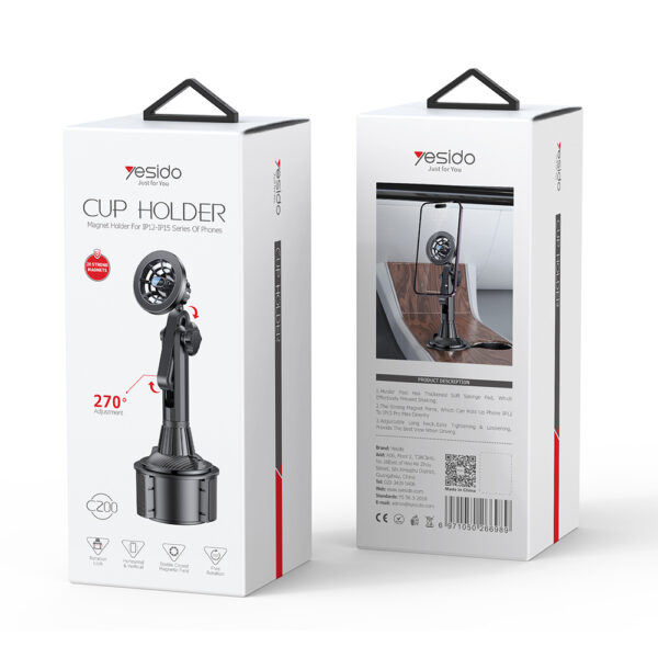 Yesido Magnetic car holder C200 to cup holder black