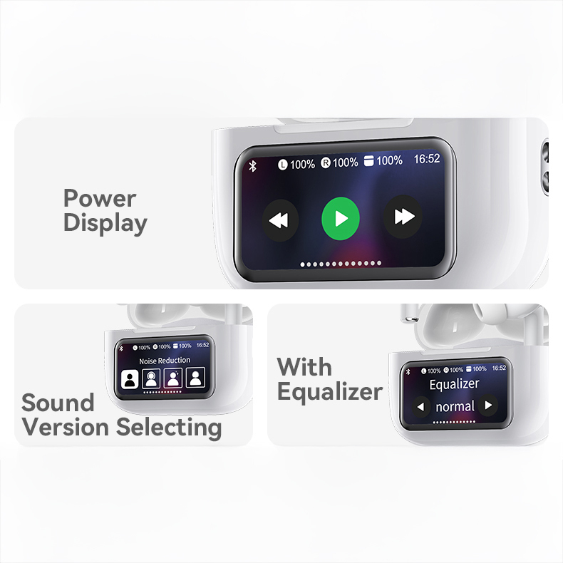 Yesido TWS Bluetooth Earphones TWS29 ANC+ENC with LCD display white