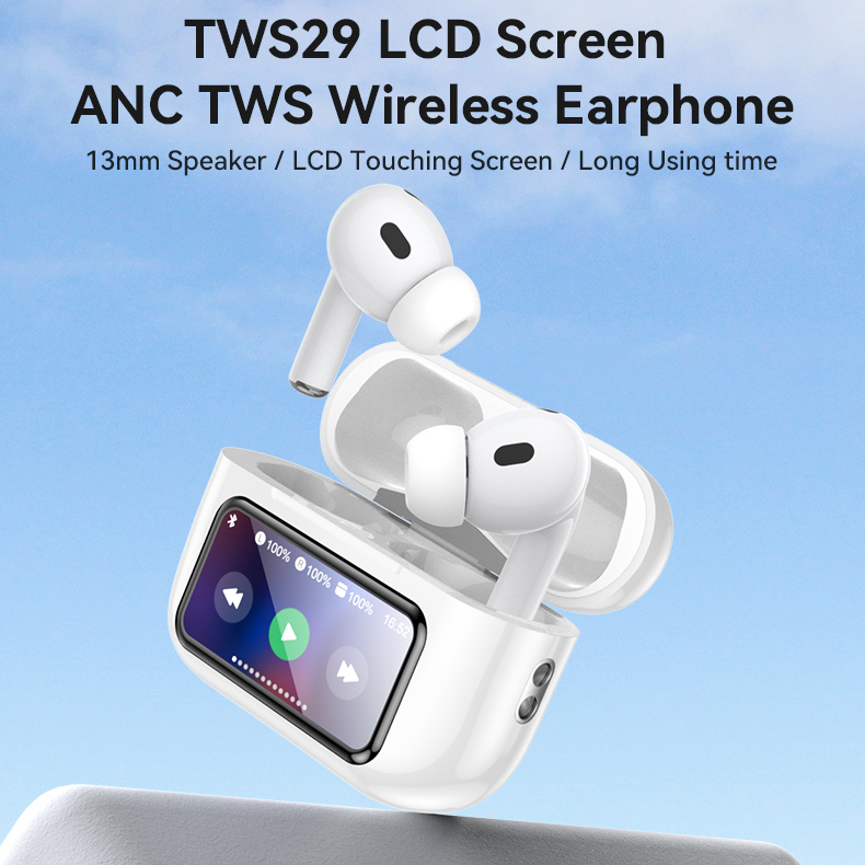 Yesido TWS Bluetooth Earphones TWS29 ANC+ENC with LCD display white