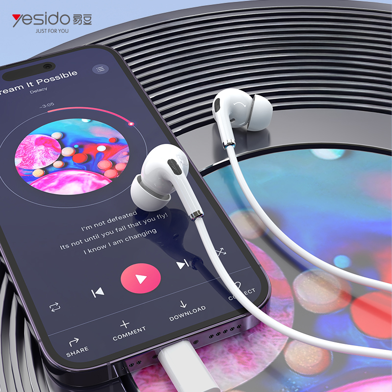 Yesido Earphones YH52 with microphone Lightning white