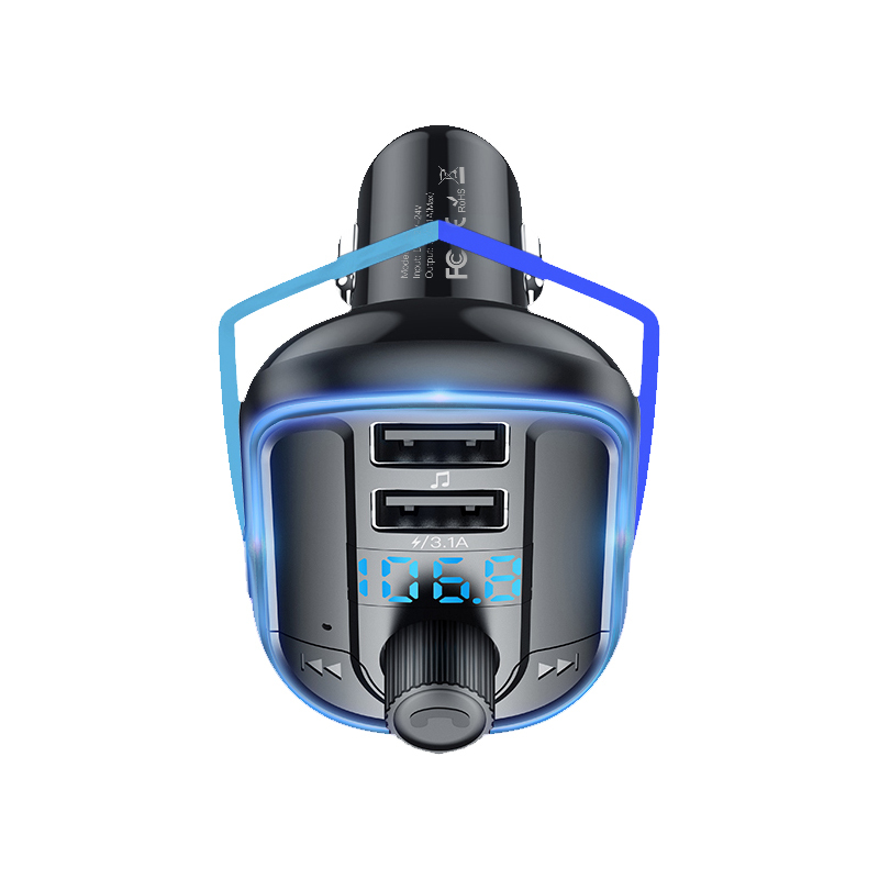 Yesido Transmitter FM Y44 MP3, Bluetooth - 2xUSB + microSD - 20W black
