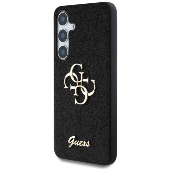 Original Case GUESS Fixed Glitter Big 4G Metal Logo for Samsung Galaxy S25 Plus black