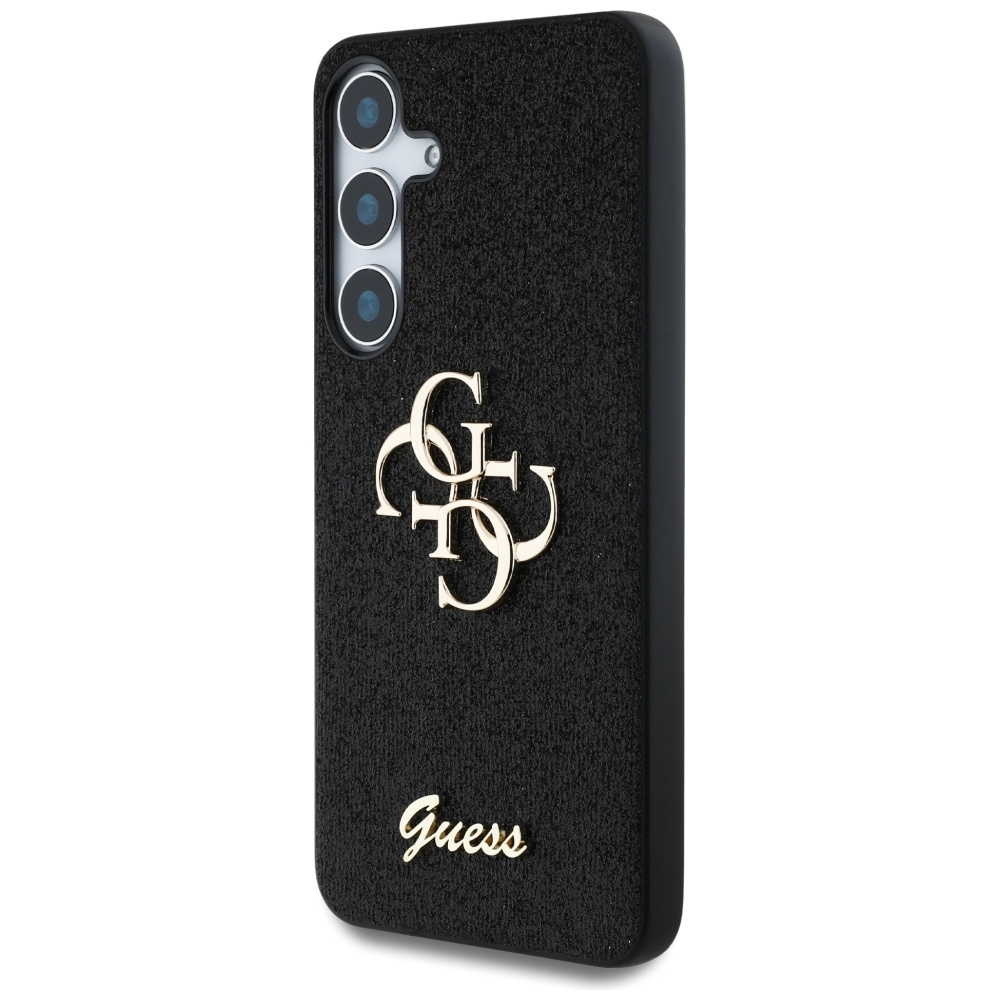 Original Case GUESS Fixed Glitter Big 4G Metal Logo for Samsung Galaxy S25 Plus black