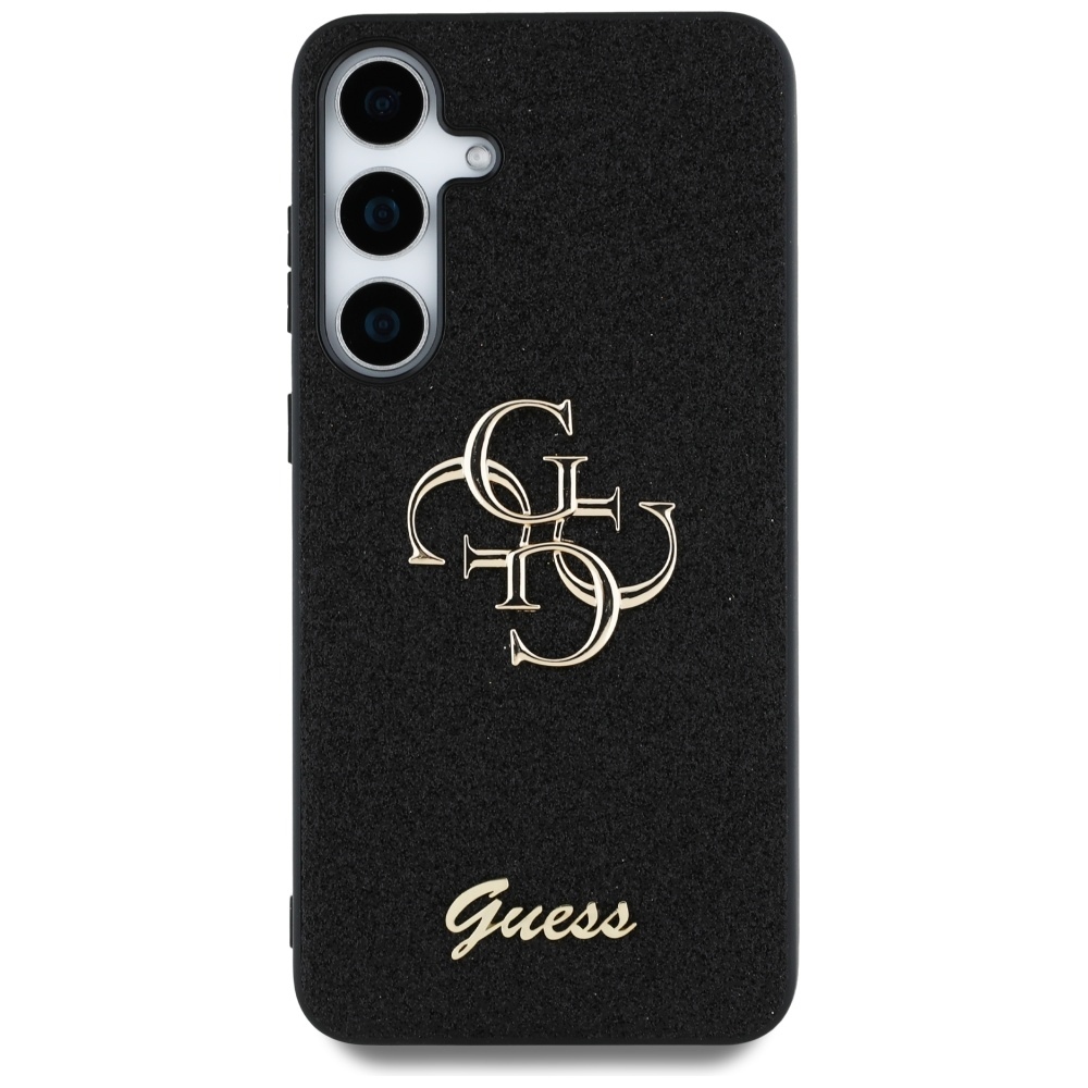 Original Case GUESS Fixed Glitter Big 4G Metal Logo for Samsung Galaxy S25 Plus black