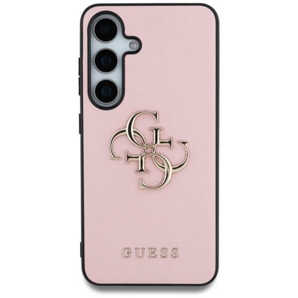 Original Case GUESS Grained Big 4G Logo Small Classic Logo do Samsung Galaxy S25 pink