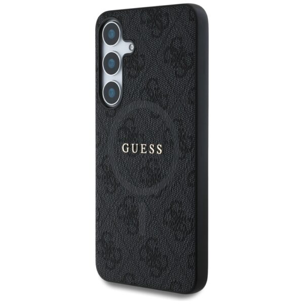 Original Case GUESS Leather 4G Colored Ring Classic Logo Magsafe for Samsung Galaxy S25 black