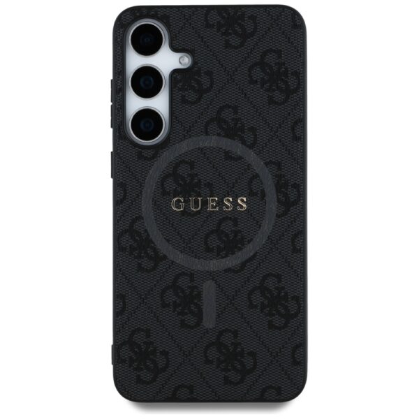 Original Case GUESS Leather 4G Colored Ring Classic Logo Magsafe for Samsung Galaxy S25 black