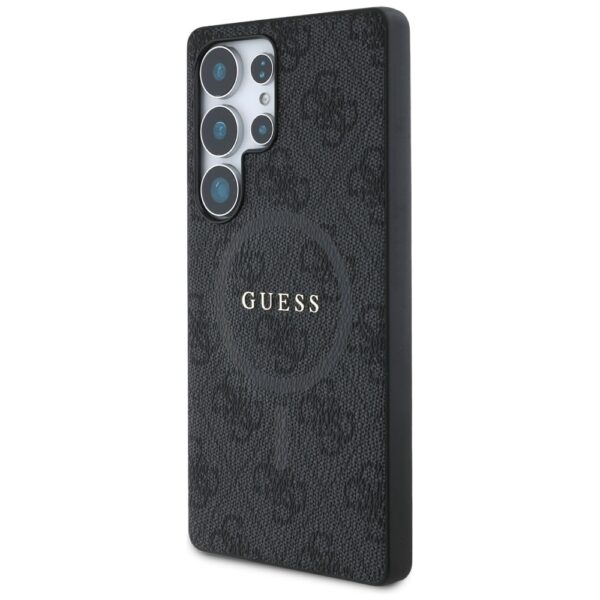 Original Case GUESS Leather 4G Colored Ring Classic Logo Magsafe for Samsung Galaxy S25 Ultra black