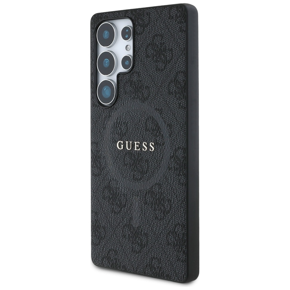 Original Case GUESS Leather 4G Colored Ring Classic Logo Magsafe for Samsung Galaxy S25 Ultra black