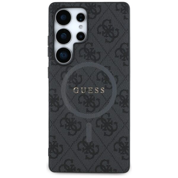 Original Case GUESS Leather 4G Colored Ring Classic Logo Magsafe for Samsung Galaxy S25 Ultra black