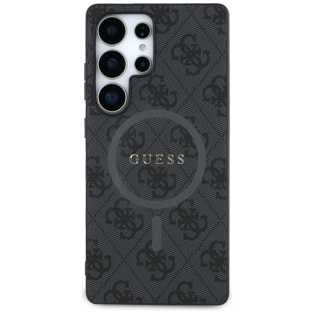 Original Case GUESS Leather 4G Colored Ring Classic Logo Magsafe for Samsung Galaxy S25 Ultra black