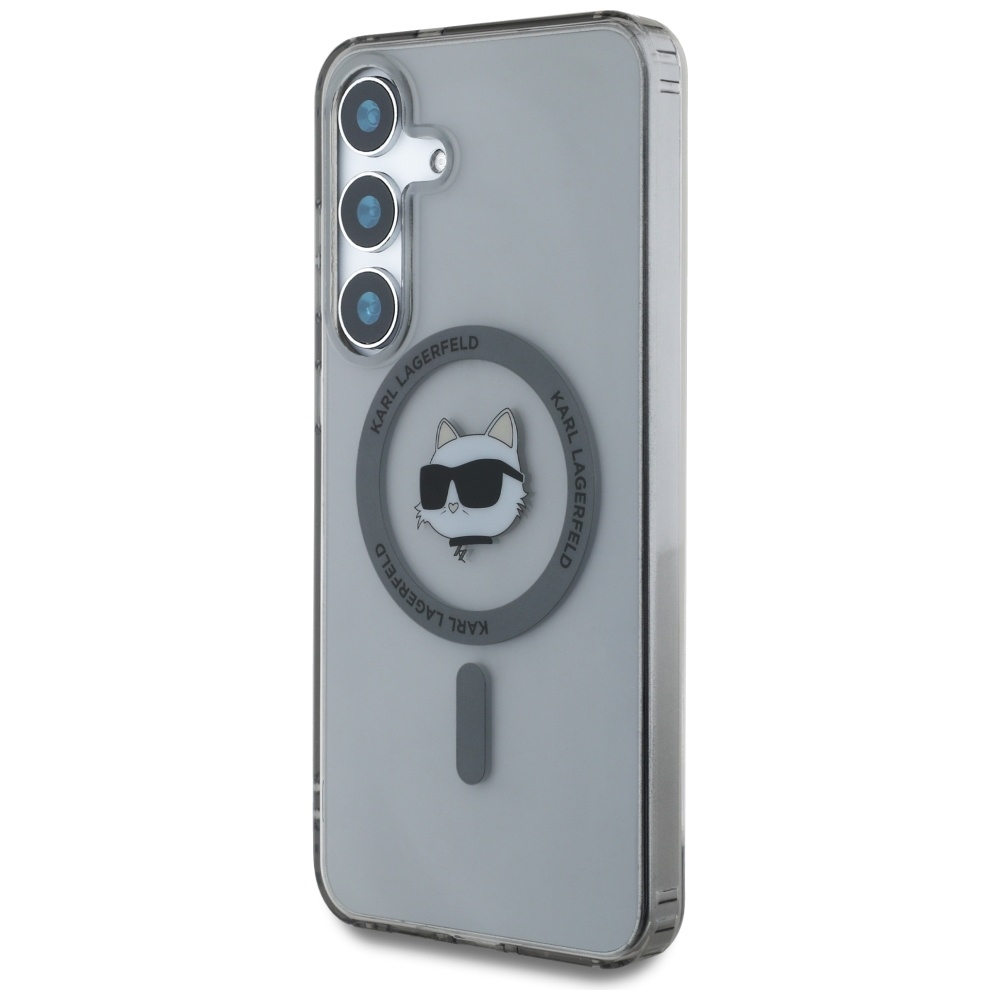 Original Pouch KARL LAGERFELD Button Choupette Head Printed Logo Magsafe for Samsung Galaxy S25 black