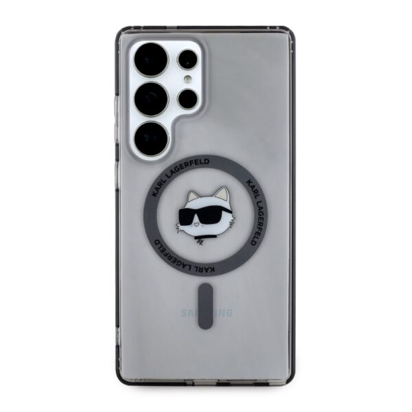 Original Pouch KARL LAGERFELD Button Choupette Head Printed Logo Magsafe for Samsung Galaxy S25 Ultra black