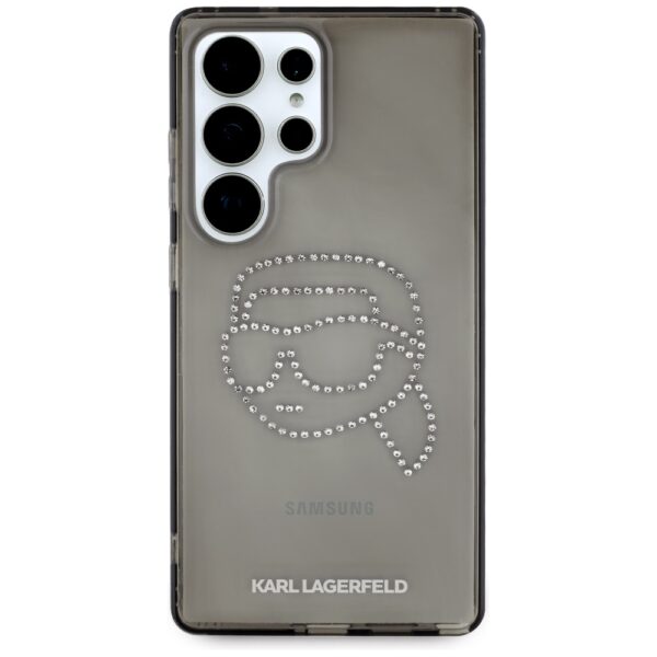 Original Pouch KARL LAGERFELD Rhinestones Karl Head Logo for Samsung Galaxy S25 Ultra black