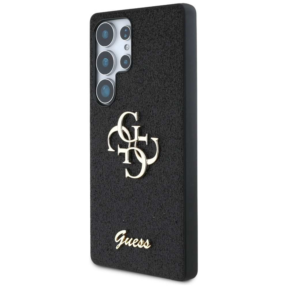 Original Case GUESS Fixed Glitter Big 4G Metal Logo for Samsung Galaxy S25 Ultra black