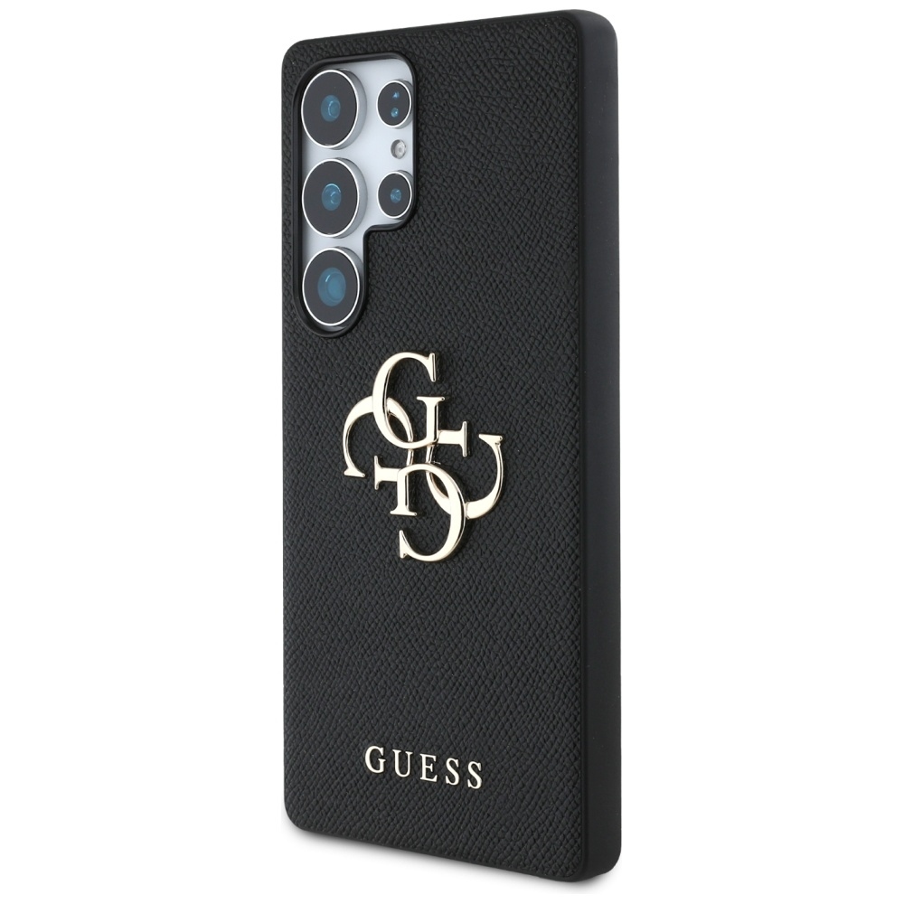 Original Case GUESS Grained Big 4G Logo Small Classic Logo do Samsung Galaxy S25 Ultra black