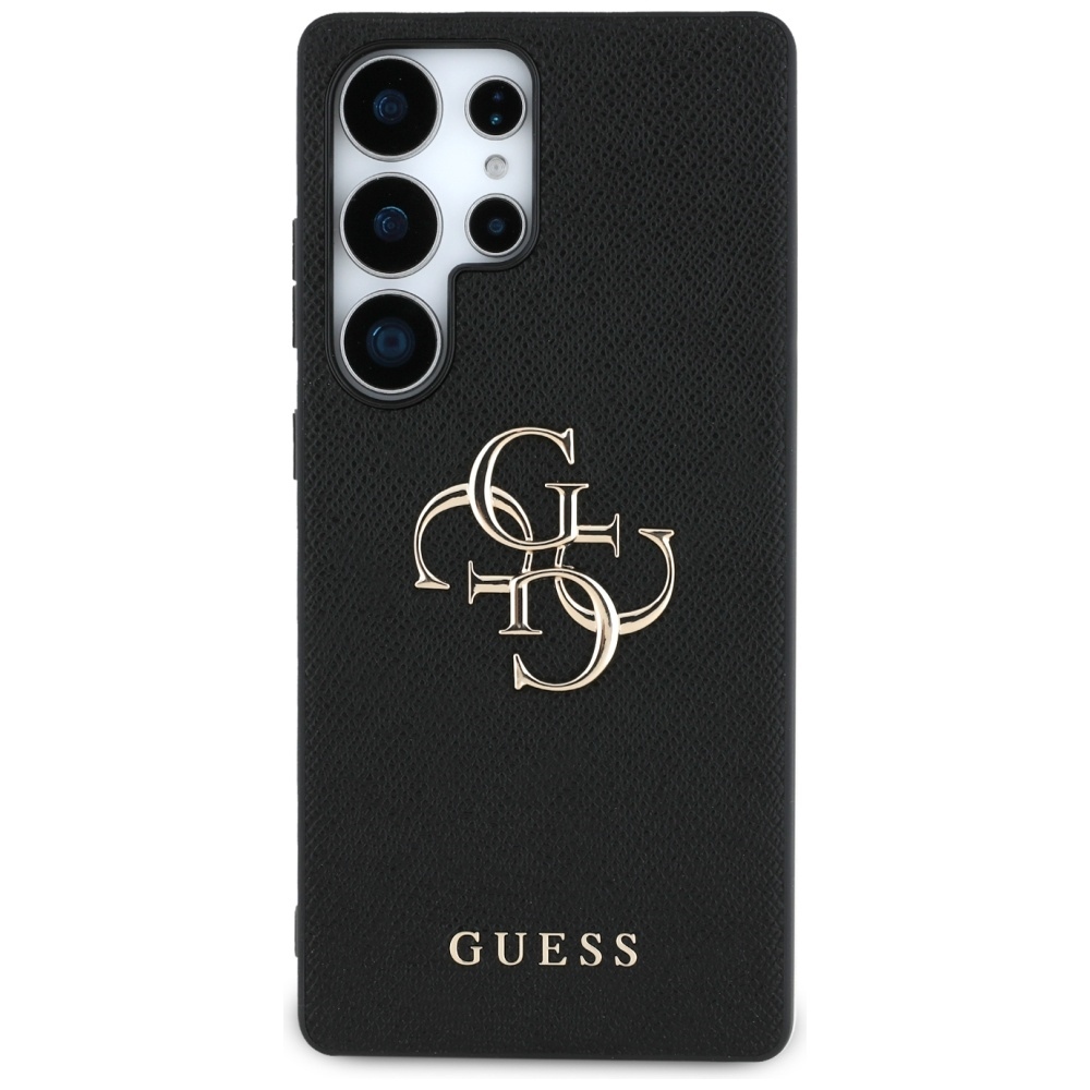 Original Case GUESS Grained Big 4G Logo Small Classic Logo do Samsung Galaxy S25 Ultra black