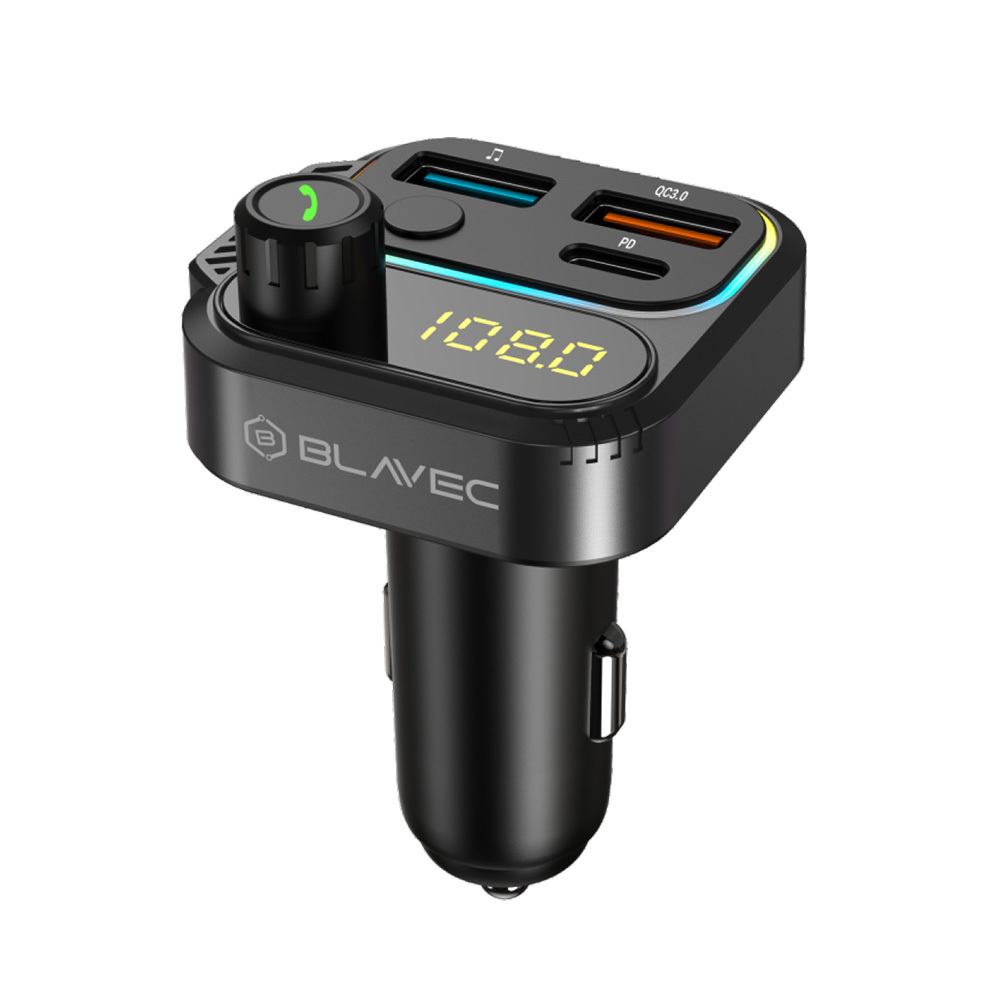 Blavec FM Transmitter Flash TR-01 MP3, Bluetooth - 2xUSB + Type C - PD 36W QC3.0 18W (TFMFTR01-B) black