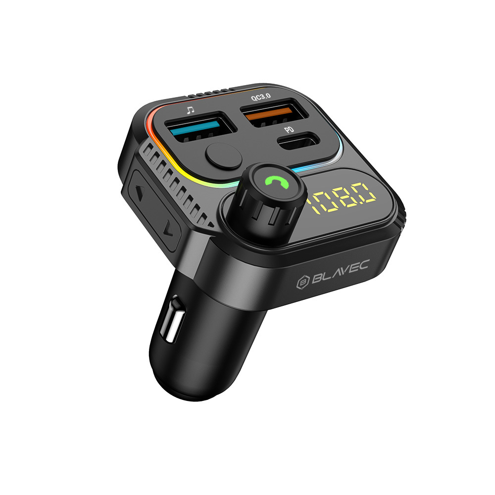 Blavec FM Transmitter Flash TR-01 MP3, Bluetooth - 2xUSB + Type C - PD 36W QC3.0 18W (TFMFTR01-B) black