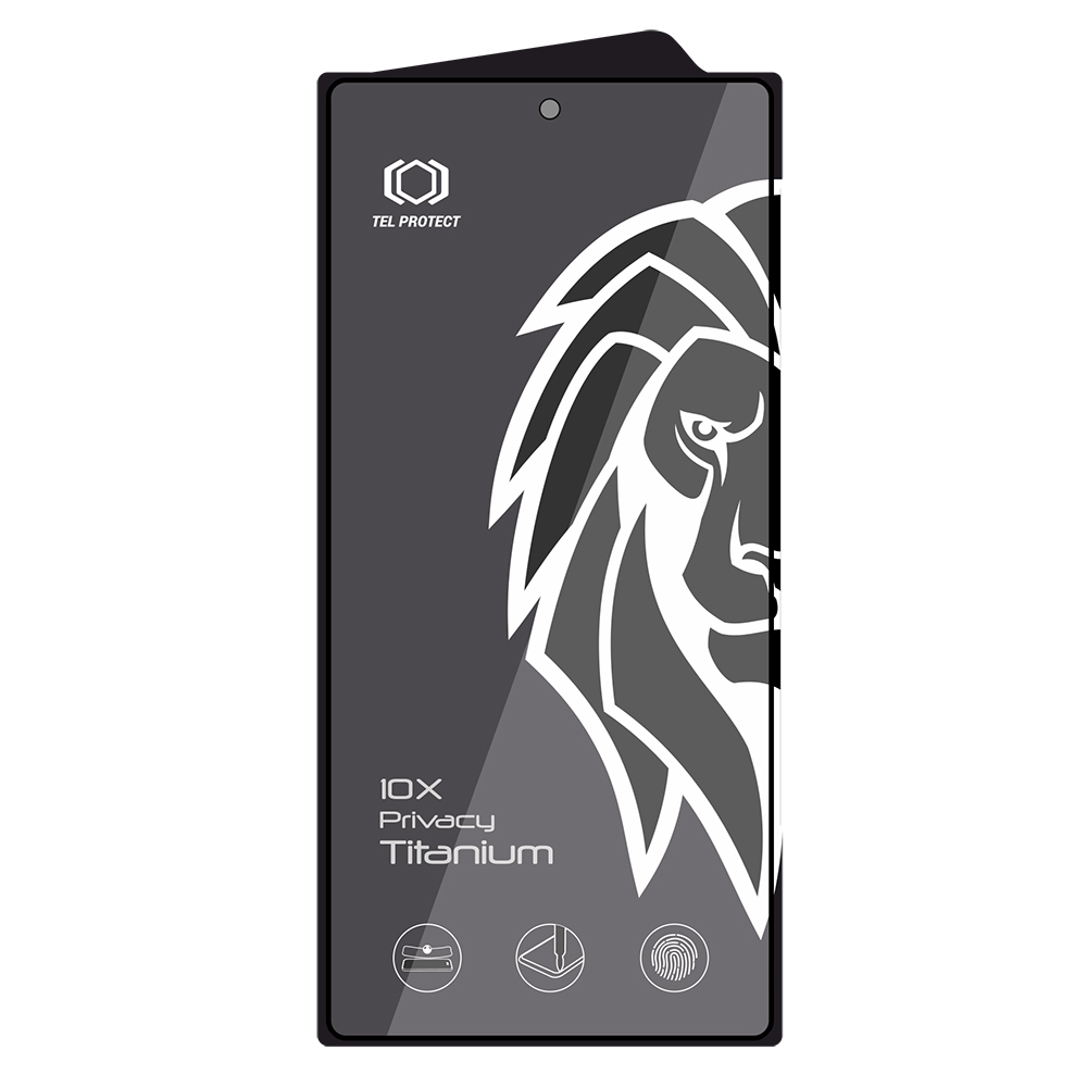 Tempered glass Tel Protect 10X Privacy Titanium for Samsung Galaxy S25 Ultra (with fingerprint unlock)
