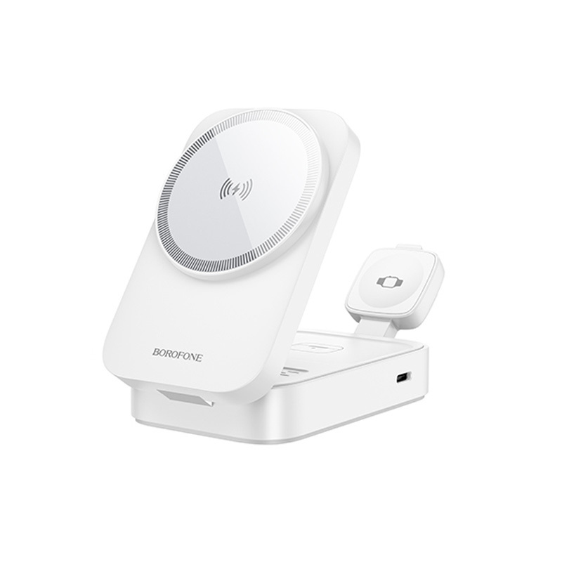 Borofone Wireless induction charger BQ38 Sharp 3 in 1 15W white