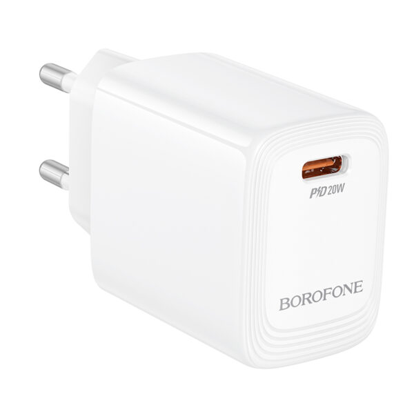 Borofone Wall charger BN26 Fuente - Type C - PD 20W white