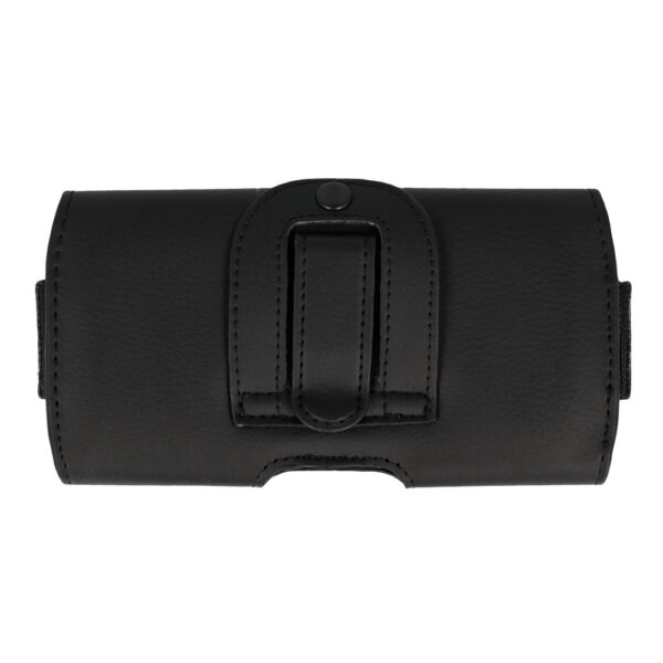Tel Protect MAX Belt Holster (SIZE 18) for Iphone 15 Pro Max/ 16 Plus/16 Pro Max/Samsung A16/A35/A53/A55/M35/S24 Ultra/S25 Ultra/Xiaomi Redmi 14C black, leather (165x80x12 mm)