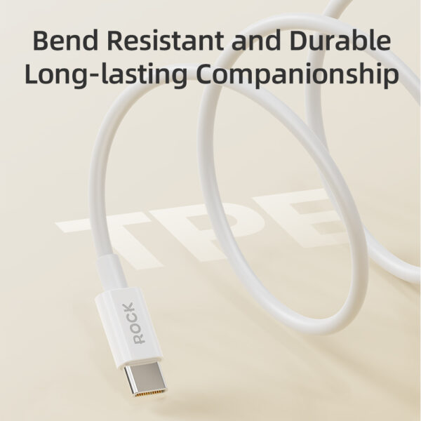 Rock Cable P8 Basic Series - Type C to Lightning - PD 27W 3A 1 metre white