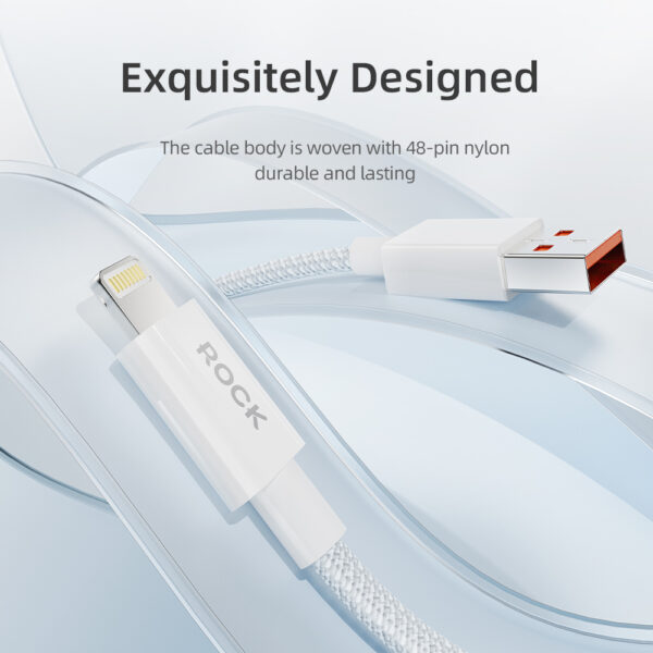 Rock Cable Z20 Flash Charge Series braided - USB to Lightning - 2,4A 1 metre white