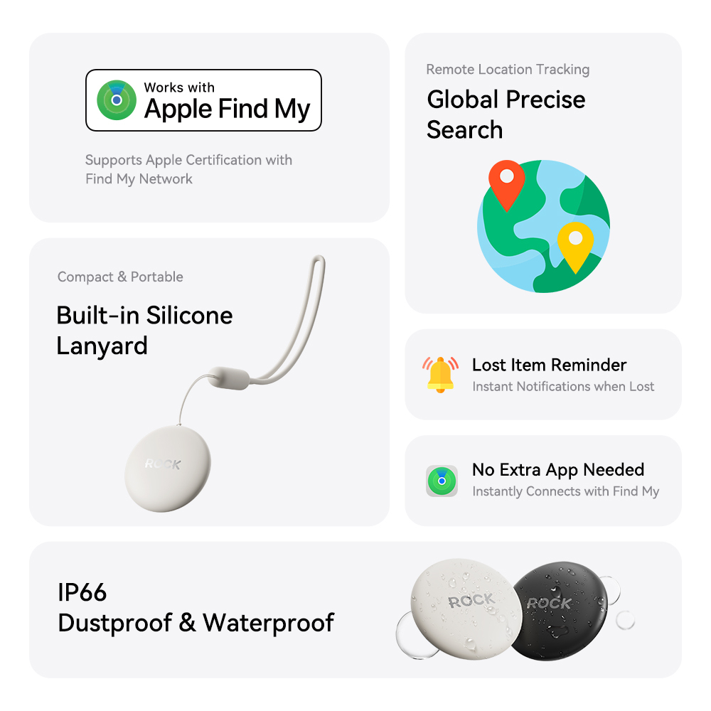 Rock Tracker Tag (Apple only) black