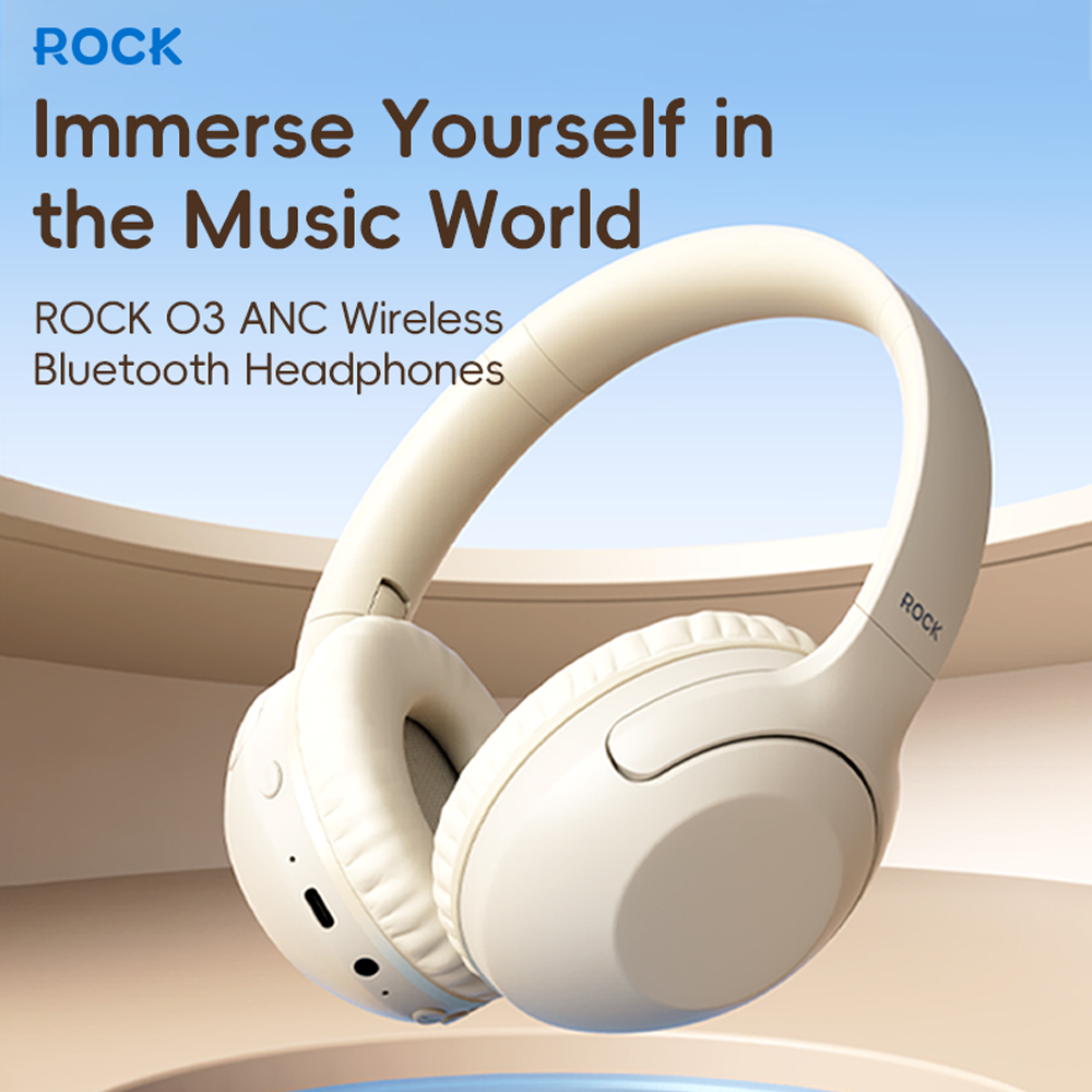 Rock Headphones O3 ANC bluetooth light grey