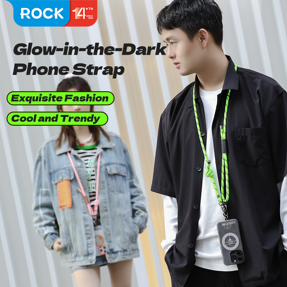 Rock Universal phone lanyard Glow in the Dark long, neck strap green