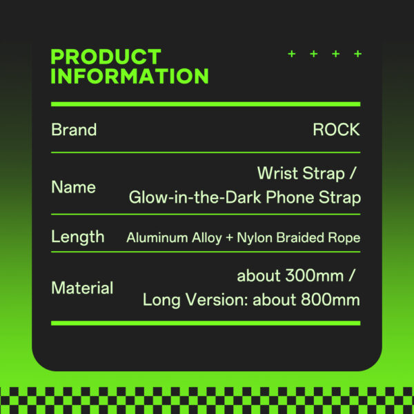 Rock Universal phone lanyard Glow in the Dark long, neck strap blue