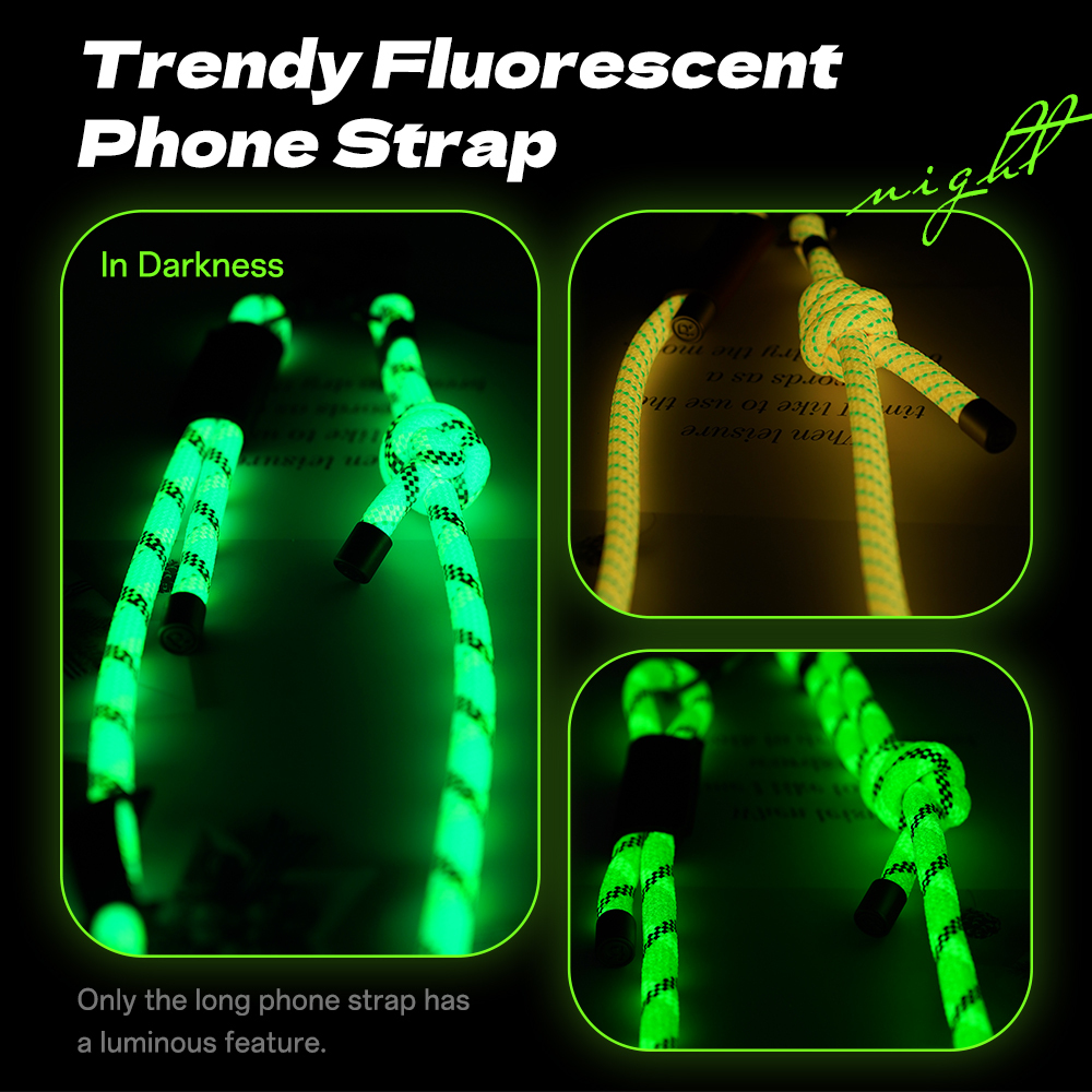 Rock Universal phone lanyard Glow in the Dark long, neck strap blue