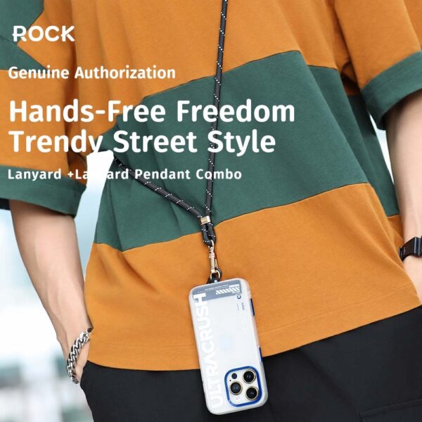 Rock Universal phone lanyard long, neck strap grey