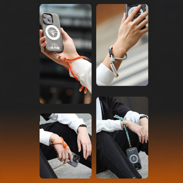 Rock Universal phone lanyard short, wrist strap grey