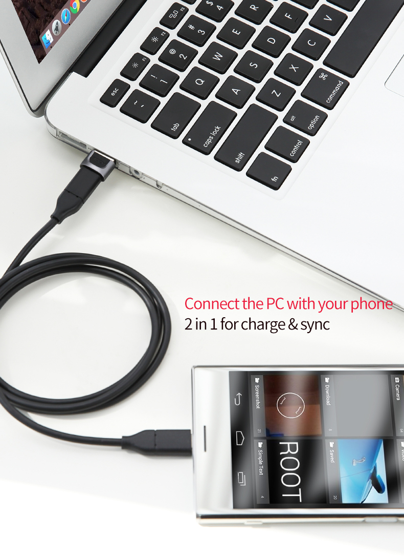 Rock Adapter - Type C (female) to USB (male) - black