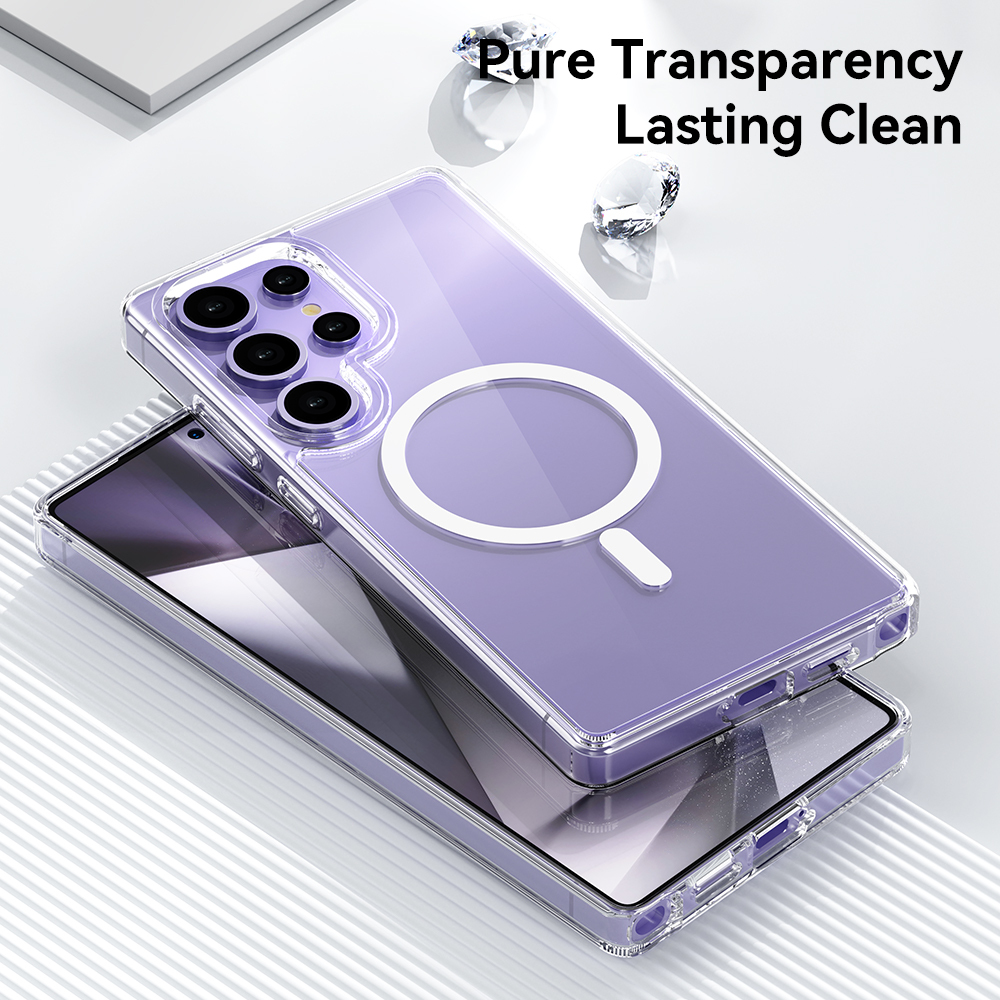 Rock Crystal Transparent Series Magnetic Case for Samsung Galaxy S25 Ultra transparent