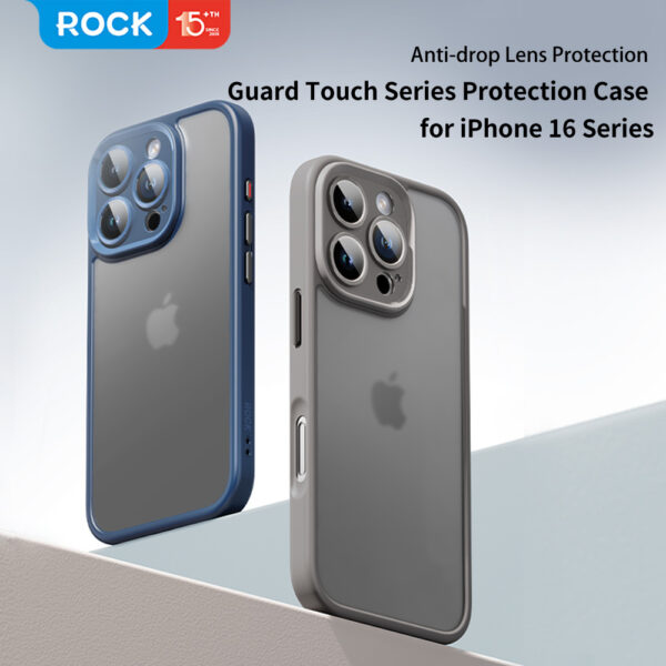 Rock Guard Touch Matte Series Case for Iphone 16 Pro Max blue
