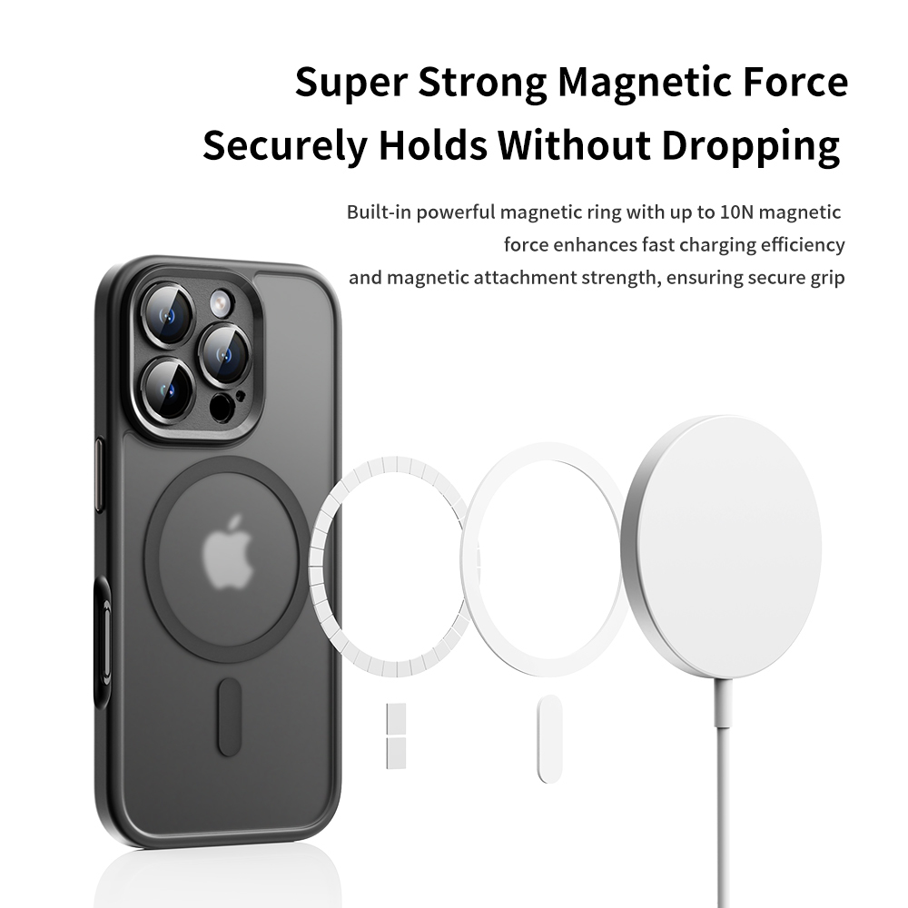 Rock Guard Touch Matte Series Magnetic Case for Iphone 16 Pro grey