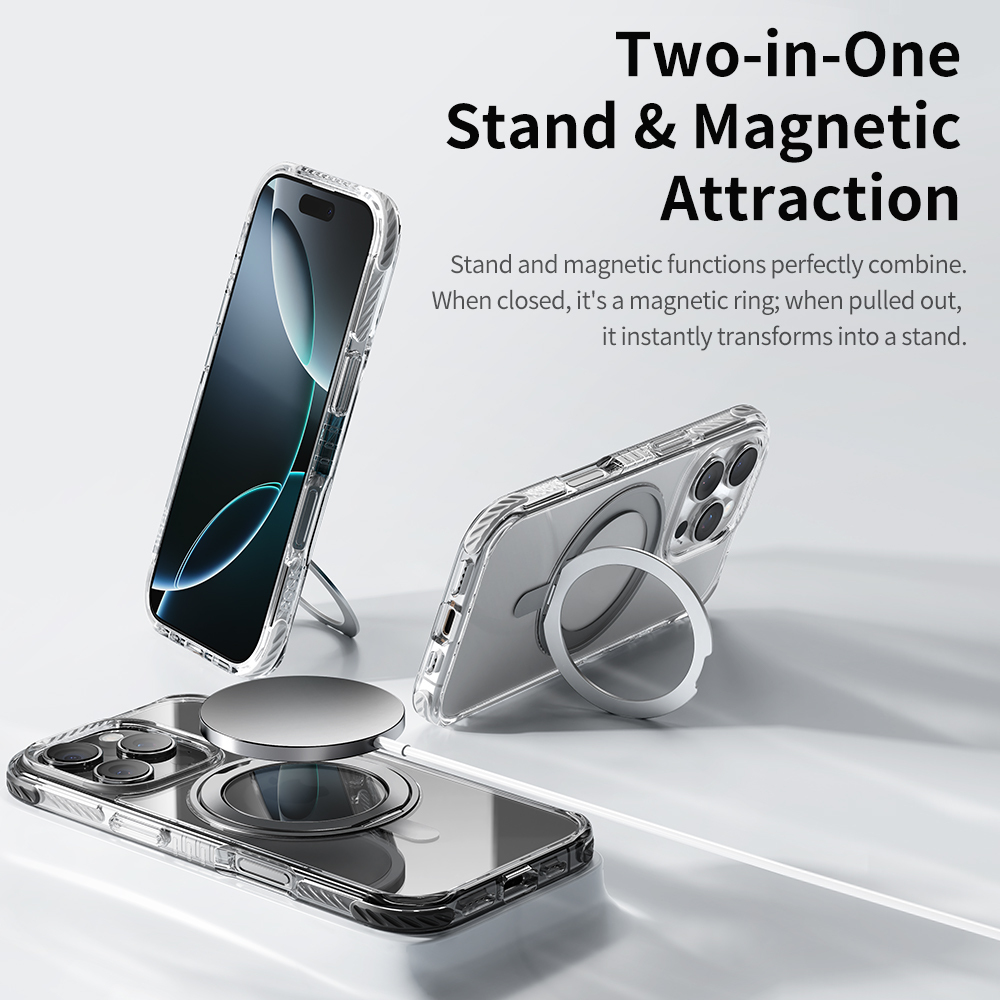 Rock Rotating Stand Crystal Series Magnetic for Iphone 16 Pro Max black
