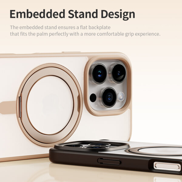 Rock Rotating Stand Soft Touch Series Magnetic for Iphone 16 Pro gold