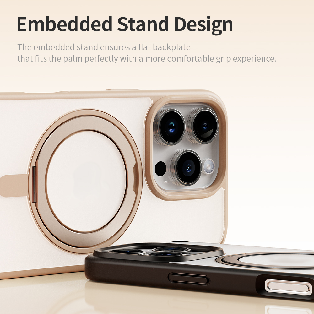 Rock Rotating Stand Soft Touch Series Magnetic for Iphone 16 Pro gold