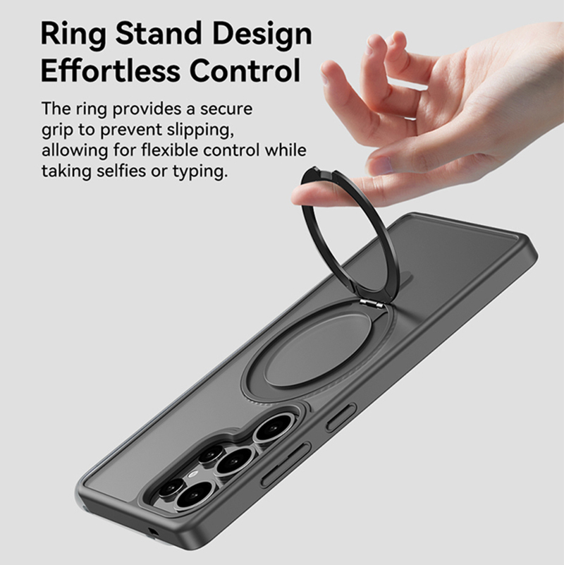 Rock Rotating Stand Soft Touch Series Magnetic for Samsung Galaxy S25 black