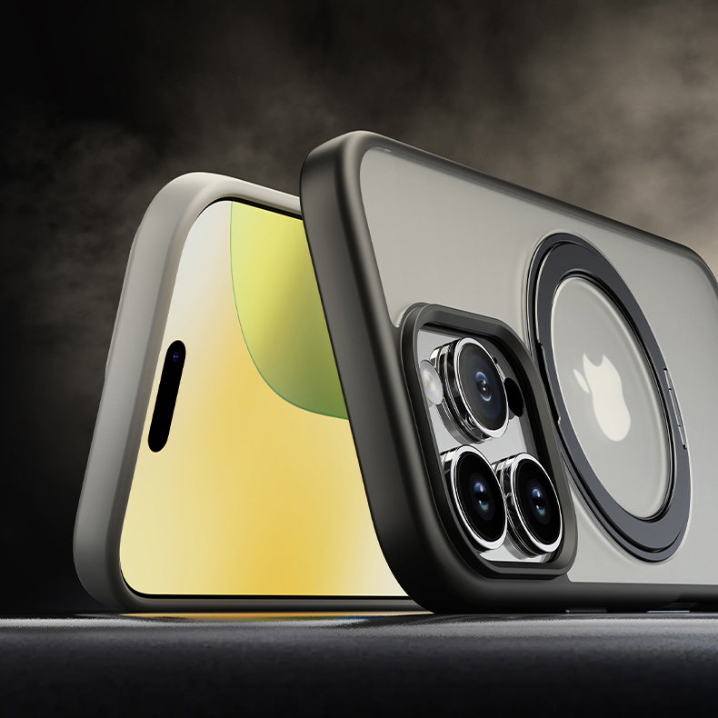 Rock Crystal Rotating Touch Series Magnetic Case for Iphone 16 Pro black