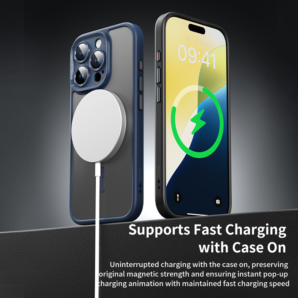 Rock Guard Touch Matte Series Magnetic Case for Iphone 16 Pro Max gold