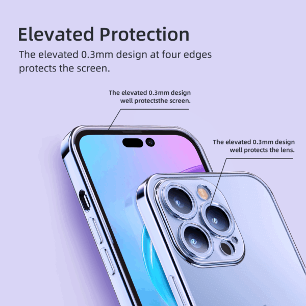 Rock Electroplating Series Case for Iphone 14 Pro transparent-black