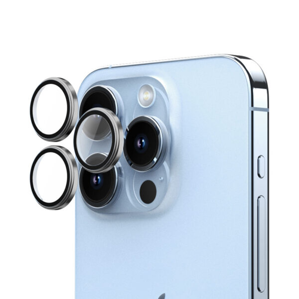 Rock Tempered glass Pure Series Camera Lens on camera for Iphone 16 Pro/16 Pro Max (lens 3 pieces) black