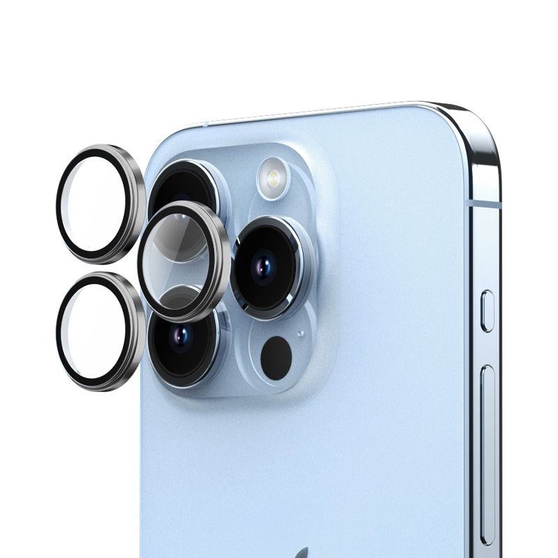 Rock Tempered glass Pure Series Camera Lens on camera for Iphone 16 Pro/16 Pro Max (lens 3 pieces) black